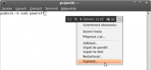 Poweroff a Vypnutí přes Applet upozornění pro sezení